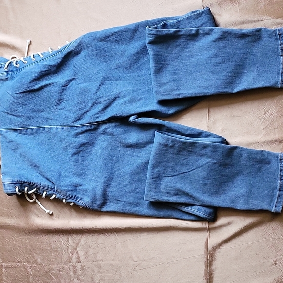 Akira NWT women's stonewash laceup straight leg jeans size 11/W29 - Picture 4 of 7